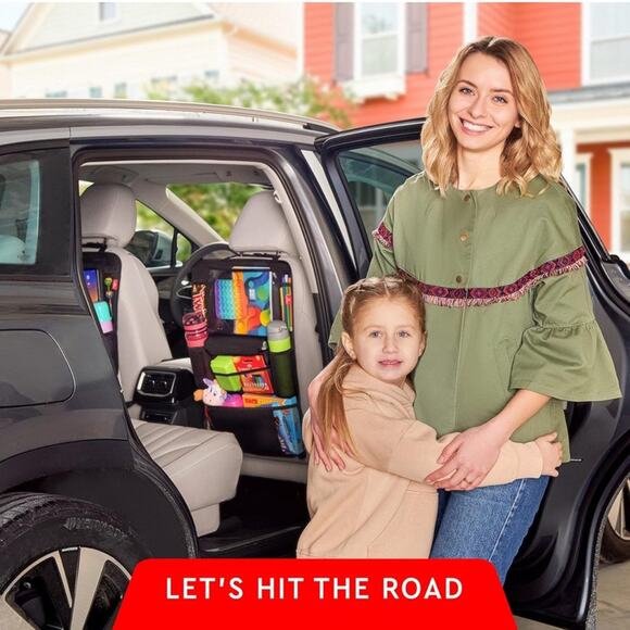 1 Backseat Car Organizer for Kid Tablet Holder Accessories Waterproof Kick Mats - Picture 5 of 5